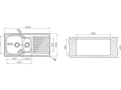 Pyramis Einbauspüle Amaltia (100x50) 1 1/2B 1D