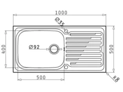 Pyramis Einbauspüle Amaltia PLUS (100x50) 1B 1D
