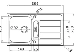 Pyramis Einbauspüle Athena 1 1/4B 1D Edelstahl
