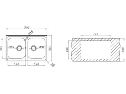 Pyramis Einbauspüle Athena (79x50) 2B