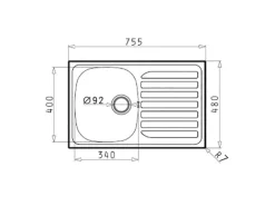 Pyramis Einbauspüle Creta Flat Edelstahl