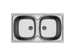 Pyramis Einbauspüle Doppelbecken E 78 2B 78 cm x 43,5 cm Edelstahl