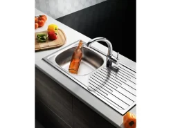 Pyramis Einbauspüle ET 33 Fork 1B 1D 86 cm x 43,5 cm Edelstahl