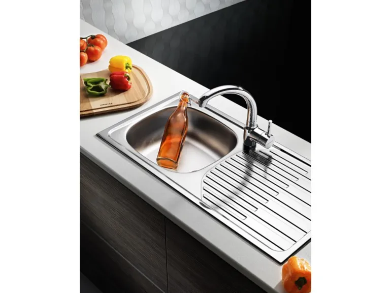 Pyramis Einbauspüle ET 33 Fork 1B 1D 86 cm x 43,5 cm Edelstahl