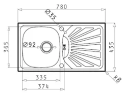 Pyramis Einbauspüle ET 78 Margerita 1B 1D