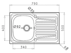 Pyramis Einbauspüle Sparta (79x50) 1B 1D