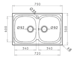 Pyramis Einbauspüle Sparta (79x50) 2B