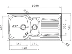 Pyramis Einbauspüle Sparta (100x50) 1 1/2B 1D