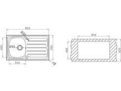 Pyramis Einbauspüle Vera (86x50) 1B 1D