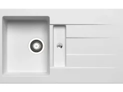 Pyramis Küchenspüle Athlos (86x50) 1 1/4B 1D, Pyragranite Snow