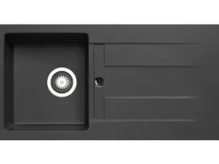 Pyramis Küchenspüle Athlos 86 cm x 43,5 cm 1B 1D Pyragranite Carbon