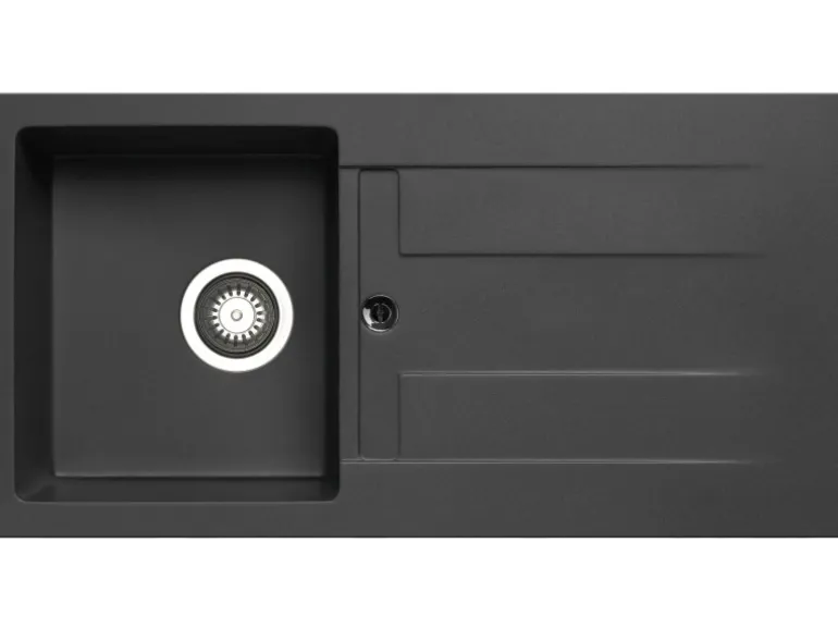Pyramis Küchenspüle Athlos 86 cm x 43,5 cm 1B 1D Pyragranite Carbon