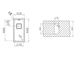 Pyramis Küchenspüle Lume 21 cm x 44 cm 1B Edelstahl Poliert