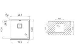 Pyramis Küchenspüle Lume 44 cm x 44 cm 1B Edelstahl poliert