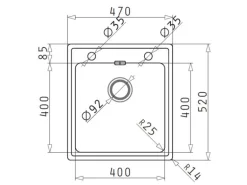 Pyramis Küchenspüle Pella 47 cm x 52 cm 1B Edelstahl poliert