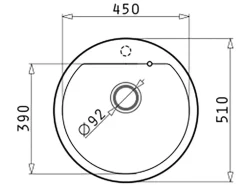 Pyramis Pyragranitespüle Alazia Rund 1B Ø 51 cm Volcano