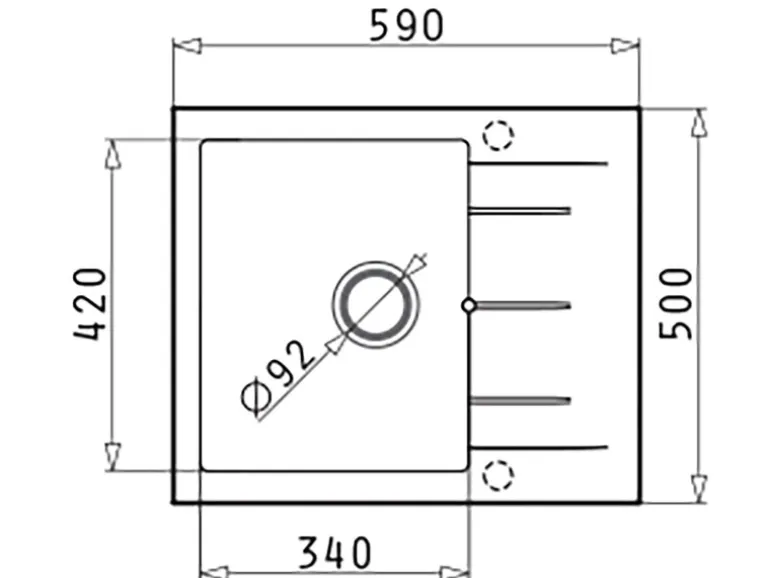 Pyramis Pyragranitespüle Alazia 1B 1D 59 cm x 50 cm Volcano