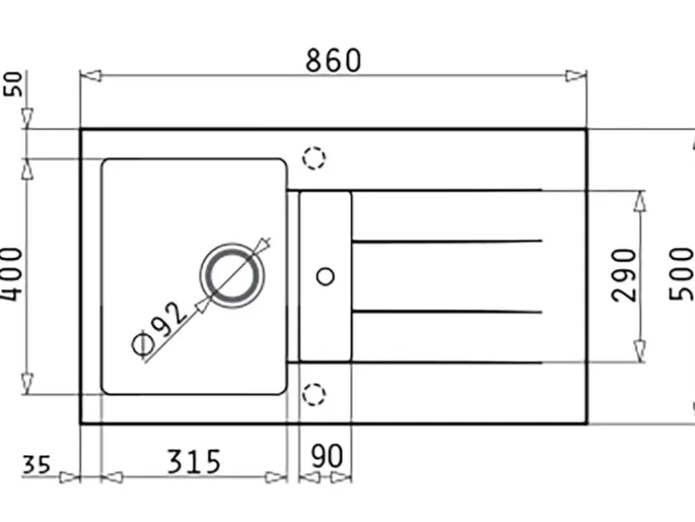 Pyramis Pyragranitespüle Athlos 1 1/4B 1D 86 cm x 50 cm Volcano