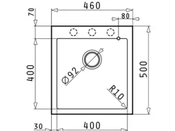 Pyramis Pyragranitespüle Istros 1B 46 cm x 50 cm Volcano