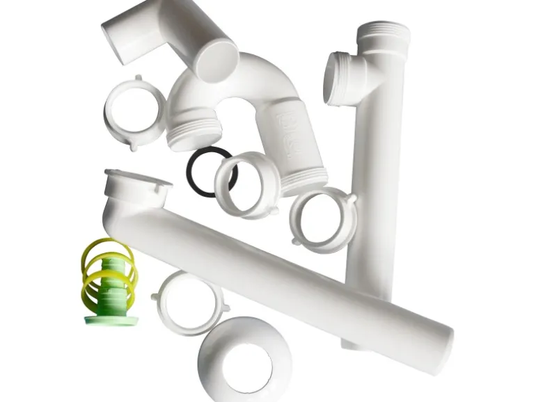 Pyramis Raumsparsiphon für Spülen mit einem Becken