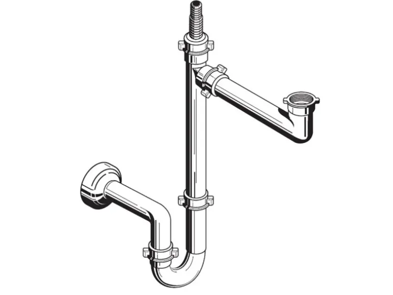 Pyramis Raumsparsiphon für Spülen mit einem Becken