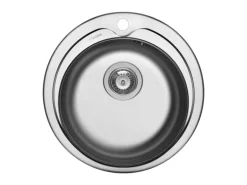 Pyramis Rundbecken Kiba mit Hahnbank Ø 48,5 cm Edelstahl