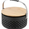Raucharmer Holzkohlegrill Ø 37,3 x 37 cm inkl. Bambus-Schneidebrett