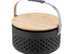 Raucharmer Holzkohlegrill Ø 37,3 x 37 cm inkl. Bambus-Schneidebrett