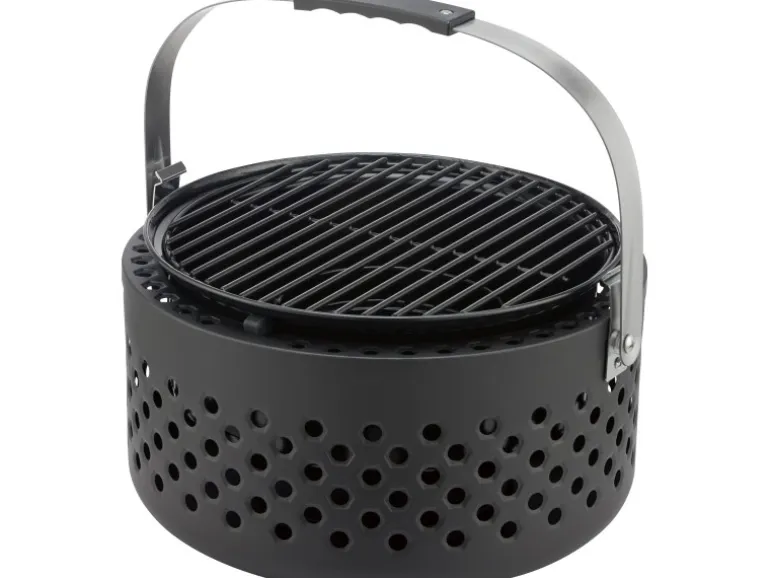 Raucharmer Holzkohlegrill Ø 37,3 x 37 cm inkl. Bambus-Schneidebrett