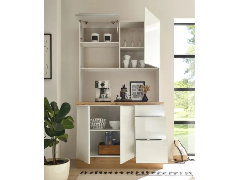 Respekta Buffet zu Küchenzeile Marleen Artisan-Eiche Weiß