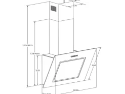 Respekta Dunstabzugshaube CH22010/90SBZ++ Kopffrei 90 cm Schwarz