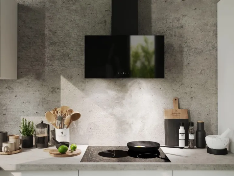 Respekta Dunstabzugshaube Lio Kopffrei 93 cm x 59,5 cm x 27 cm Schwarz