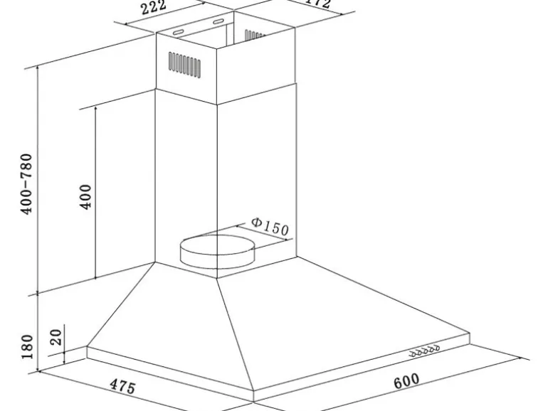 Respekta Dunstabzugshaube Karena CH22055SA Schwarz