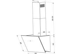 Respekta Dunstabzugshaube CH24060SAM Glasfront 60 cm Schwarz EEK: A