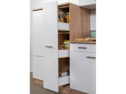 Respekta Economy Küchenzeile KB300ESWSC 300 cm Weiß-Eiche Sägerau