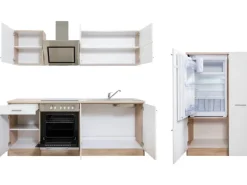Respekta Economy Küchenzeile KB300ESWSC 300 cm Weiß-Eiche Sägerau