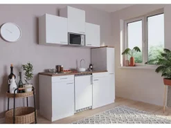 Respekta Economy Küchenzeile KB180WWMI 180 cm Weiß