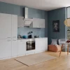 Respekta Economy Küchenzeile KB300WWBSCGKE178 300 cm Weiß-Beton Optik