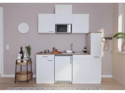 Respekta Economy Küchenzeile KB180WWMIC 180 cm Weiß