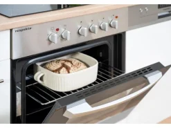 Respekta Economy Küchenzeile KB220ESWSC 220 cm Weiß-Eiche Sägerau Glänzend