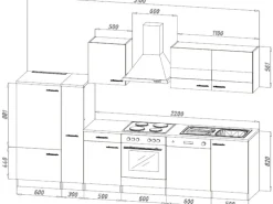 Respekta Economy Küchenzeile KB310ESSSC 310 cm Schwarz-Eiche Sägerau