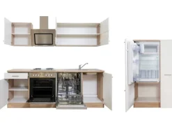 Respekta Economy Küchenzeile KB310ESWS 310 cm Weiß-Eiche Sägerau