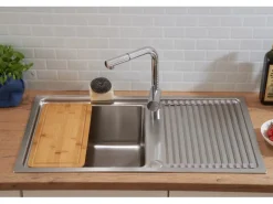 Respekta Einbauspüle Chicago 86 cm x 50 cm Edelstahl