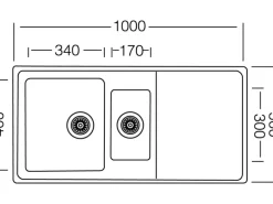 Respekta Einbauspüle Chicago100 cm x 50 cm Edelstahl