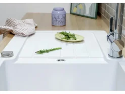 Respekta Einbauspüle Massivgranit Austin 100 cm x 50 cm Weiß