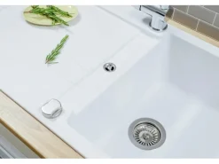 Respekta Einbauspüle Massivgranit Austin 100 cm x 50 cm Weiß