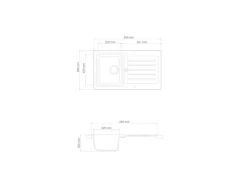 Respekta Einbauspüle Massivgranit Austin 100 cm x 50 cm Weiß