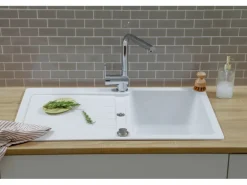 Respekta Einbauspüle Massivgranit Austin 100 cm x 50 cm Weiß