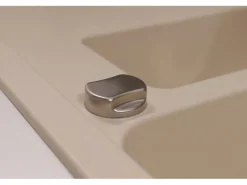 Respekta Einbauspüle Massivgranit Austin 100 cm x 50 cm mit Zusatzbecken Vanile