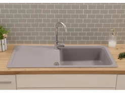 Respekta Einbauspüle Massivgranit Austin 100 cm x 50 cm Grau